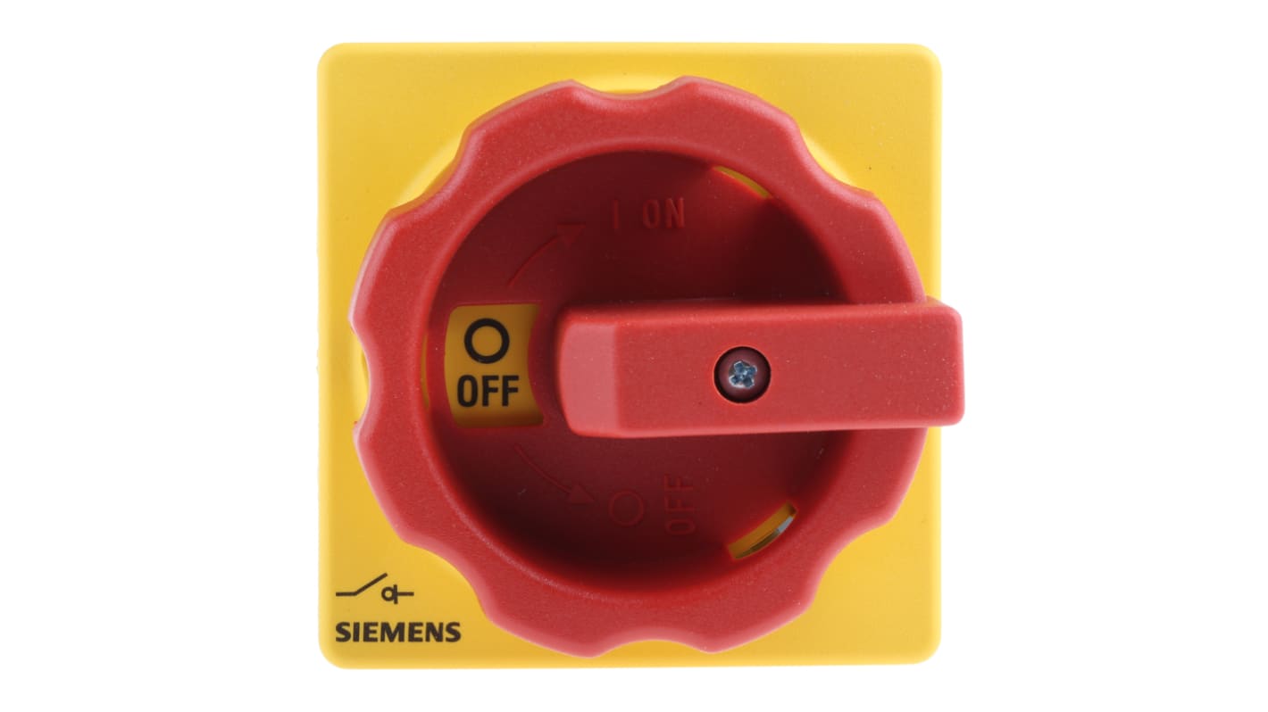 Siemens 32A三相隔离开关, 3P极, 690V 交流, 面板安装, 可挂锁, IP65, 红色把手