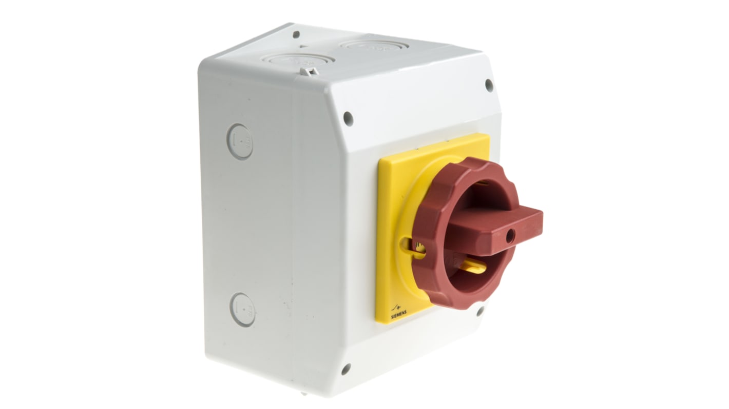 Siemens 3P Pole Isolator Switch - 63A Maximum Current, 22kW Power Rating, IP65
