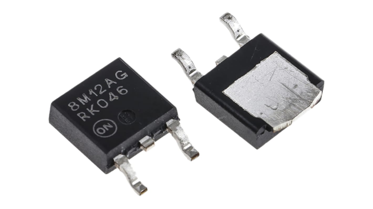 onsemi 线性稳压芯片, 12 V输出, 700mA最大输出, 单路输出, DPAK, 3针, 贴片安装, -40 °C→+125 °C, ±2%精度