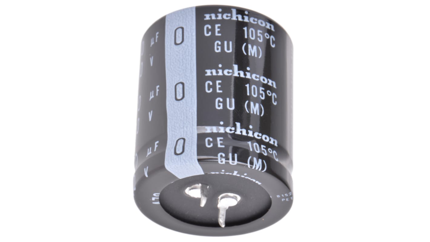 Nichicon GU Snap-In Aluminium-Elektrolyt Kondensator 470μF ±20% / 400V dc, Ø 35mm x 40mm, bis 105°C