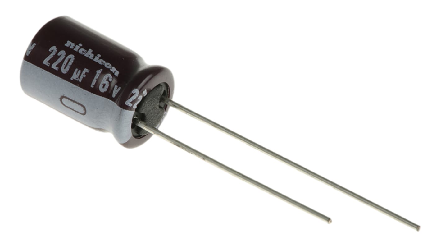 UPS1C221MPD | ニチコン 220μF,16V dc コンデンサ, ラジアル