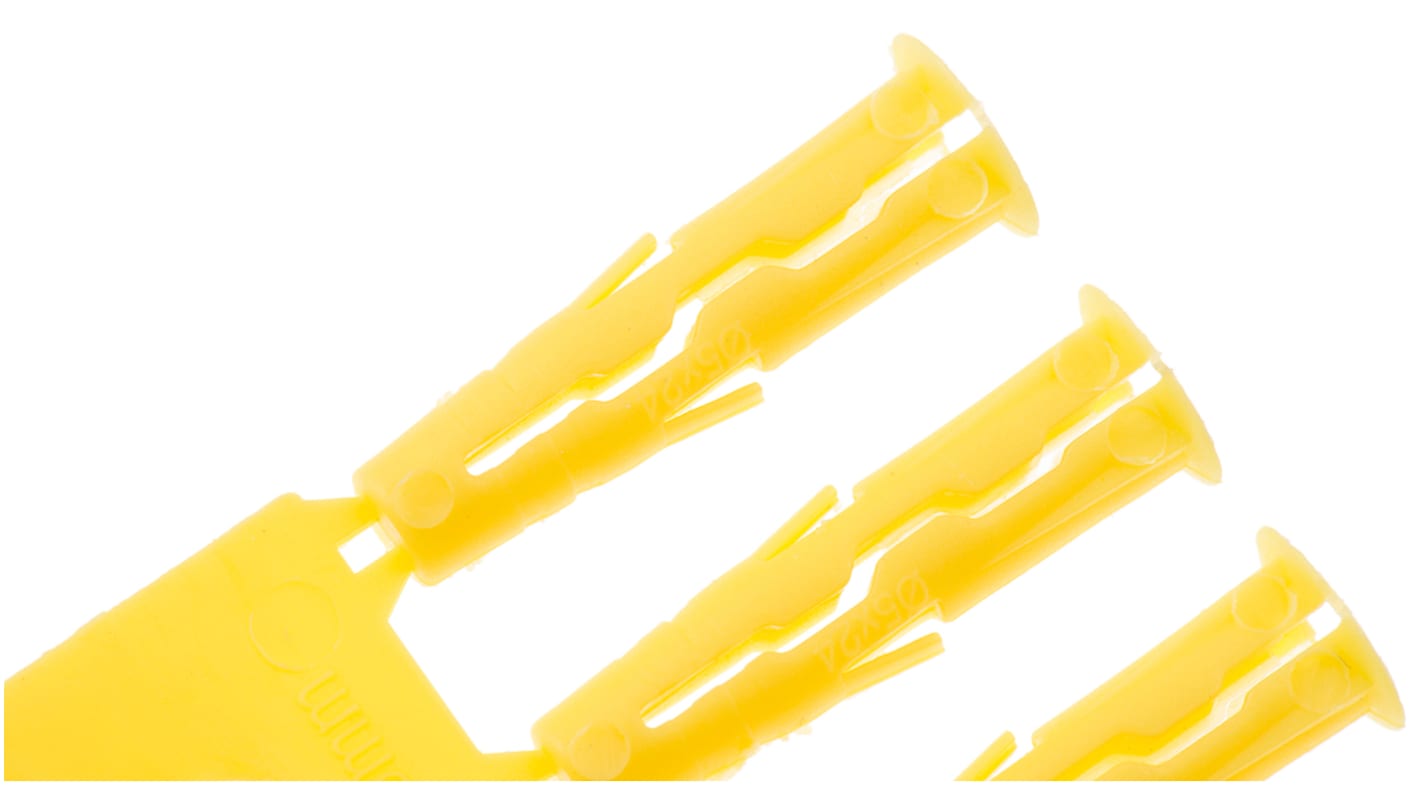 RawlPlug 塑料膨胀管, 黄色, 24mm长, 5mm固定孔径