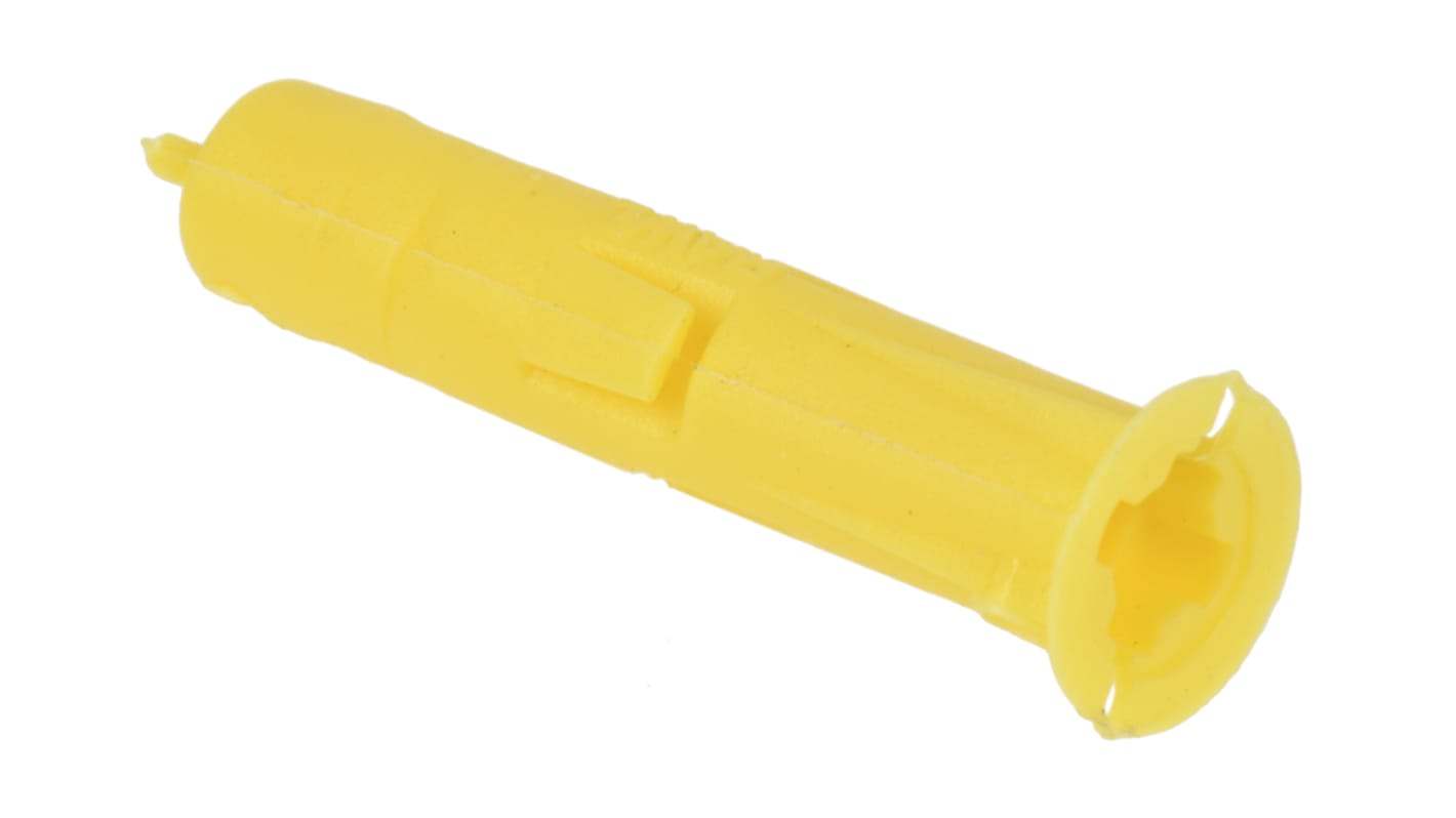 RawlPlug 塑料膨胀管, 黄色, 24mm长, 5mm固定孔径