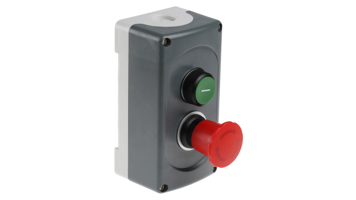 ABB Enclosed Push Button, Plastic, Green, Red, IP66