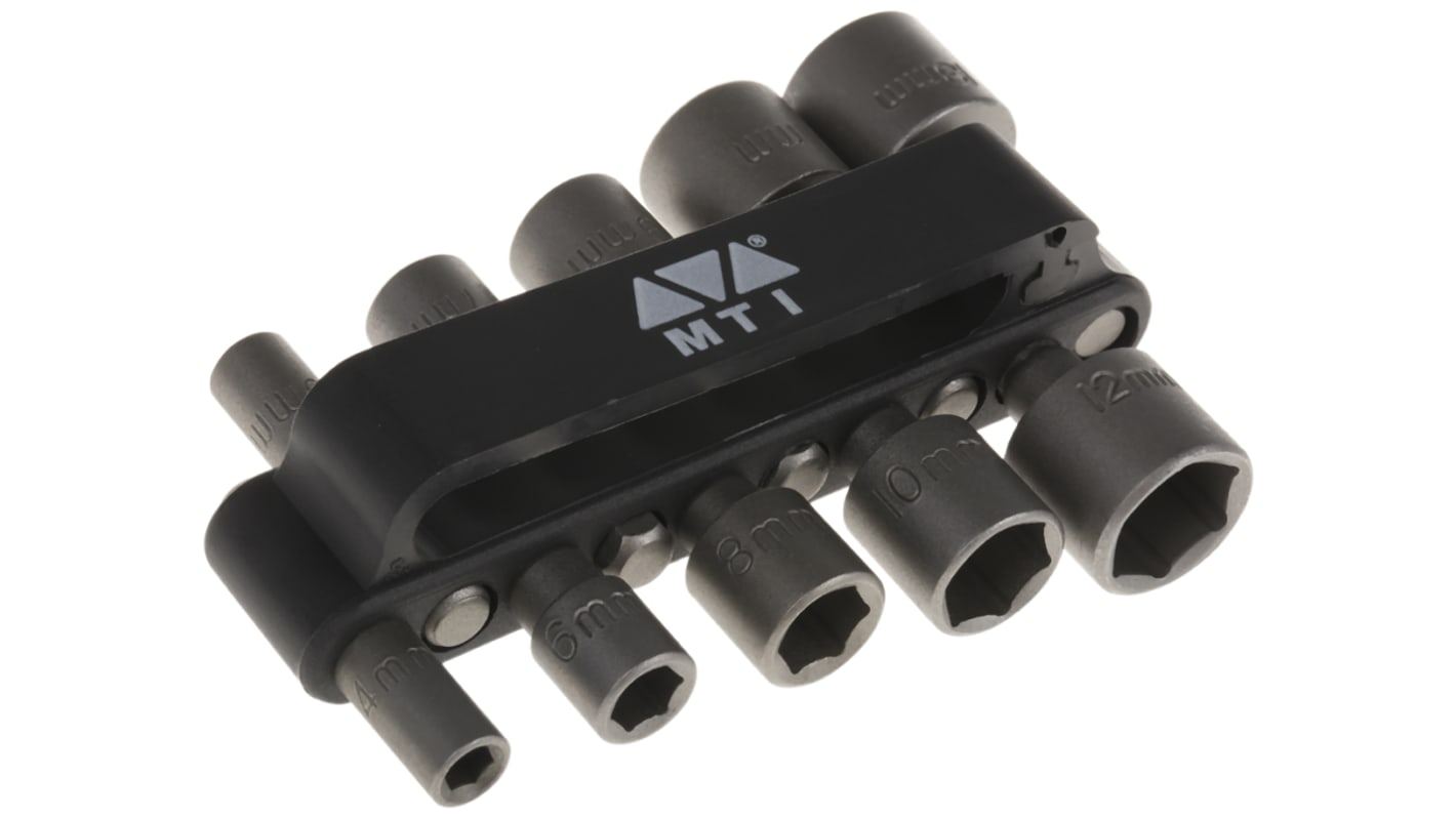 MTI 10-Piece Metric 1/4 in Bit Socket Set, Hex Bit