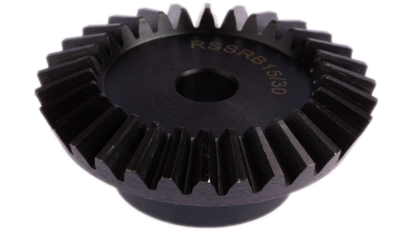 Ingranaggio conico in Acciaio, modulo 1.5, 30 denti, foro int. 8mm, angolo di 20°, passo 1.5mm, 2:1
