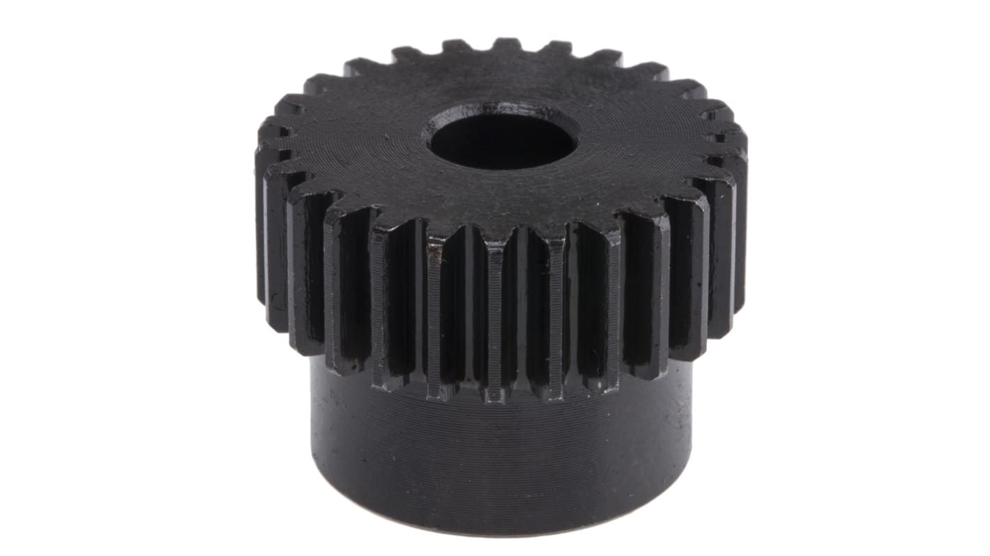 RS PRO Steel 26 Teeth Spur Gear, 1 Module, 8mm Bore Diam, 26mm Pitch Diam, 22mm Hub Diam
