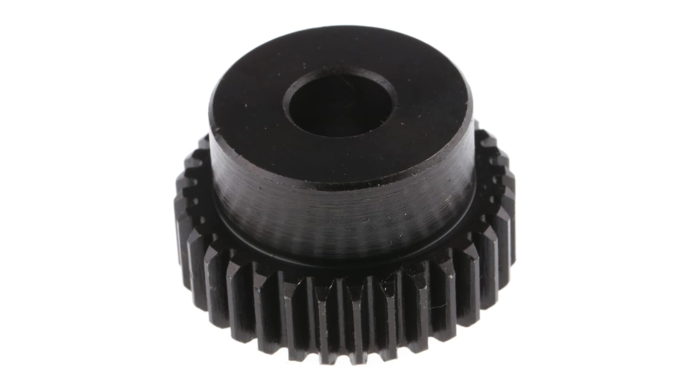 RS PRO Steel 32 Teeth Spur Gear, 1 Module, 10mm Bore Diam, 32mm Pitch Diam, 26mm Hub Diam