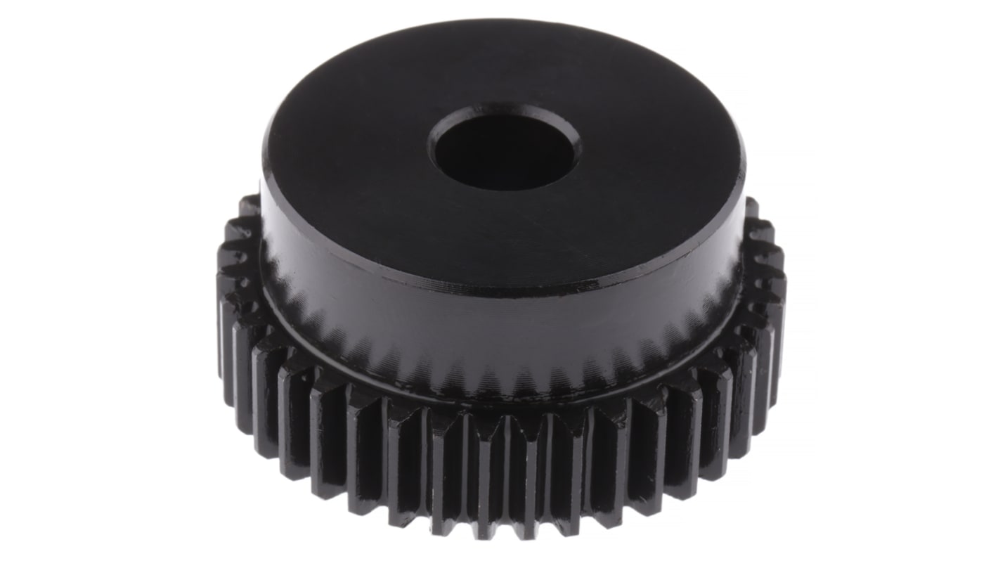Ingranaggio cilindrico RS PRO, modulo 1, 40 denti, passo Ø 40mm, semigiunto Ø 35mm, foro Ø 10mm, in Acciaio