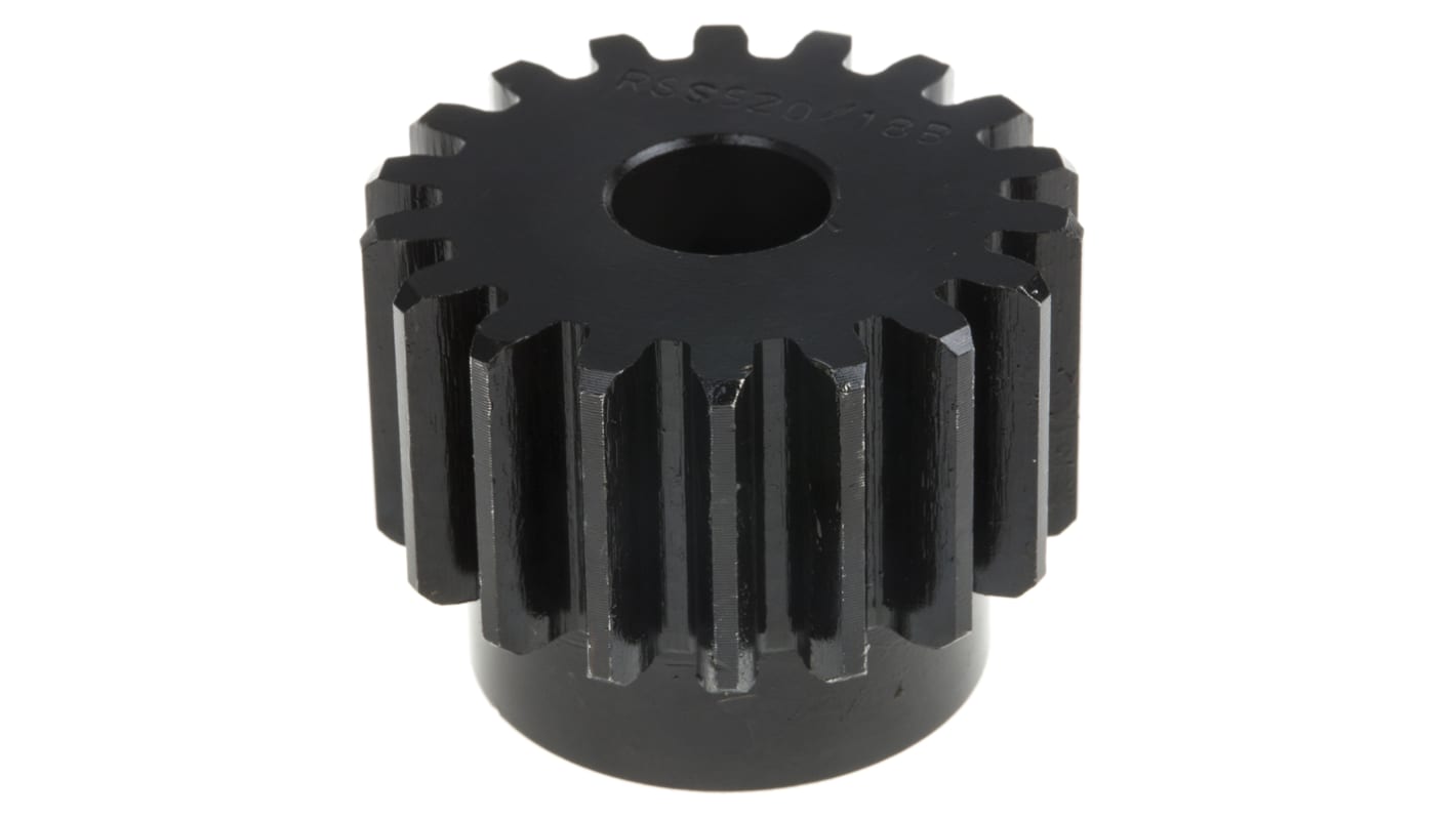RS PRO Cylindrisk tandhjul, Stål, 18 tænder, 2 modul, 36mm delecirkel, navdia.: 30mm, boring: 12mm