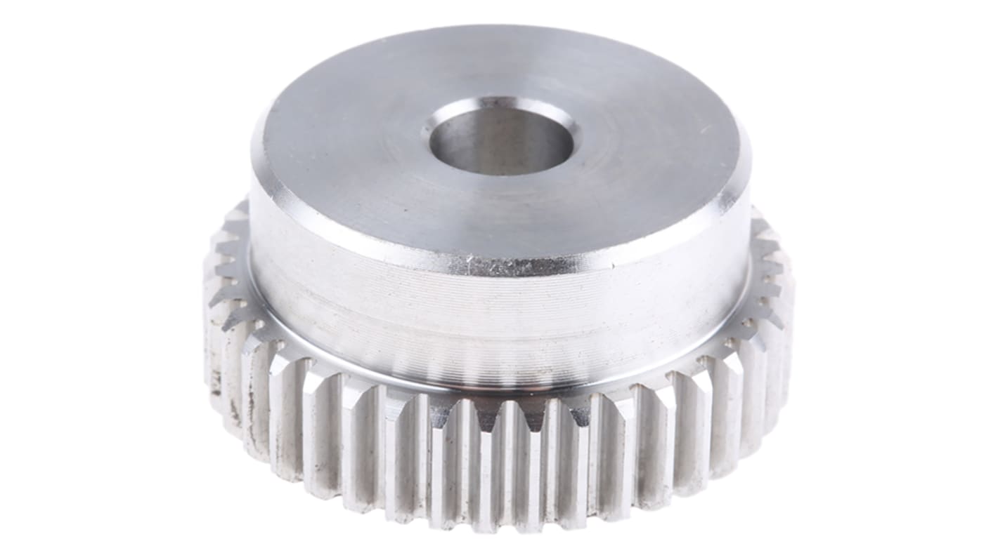 Ingranaggio cilindrico RS PRO, modulo 1, 40 denti, passo Ø 40mm, semigiunto Ø 35mm, foro Ø 10mm, in Acciaio inossidabile
