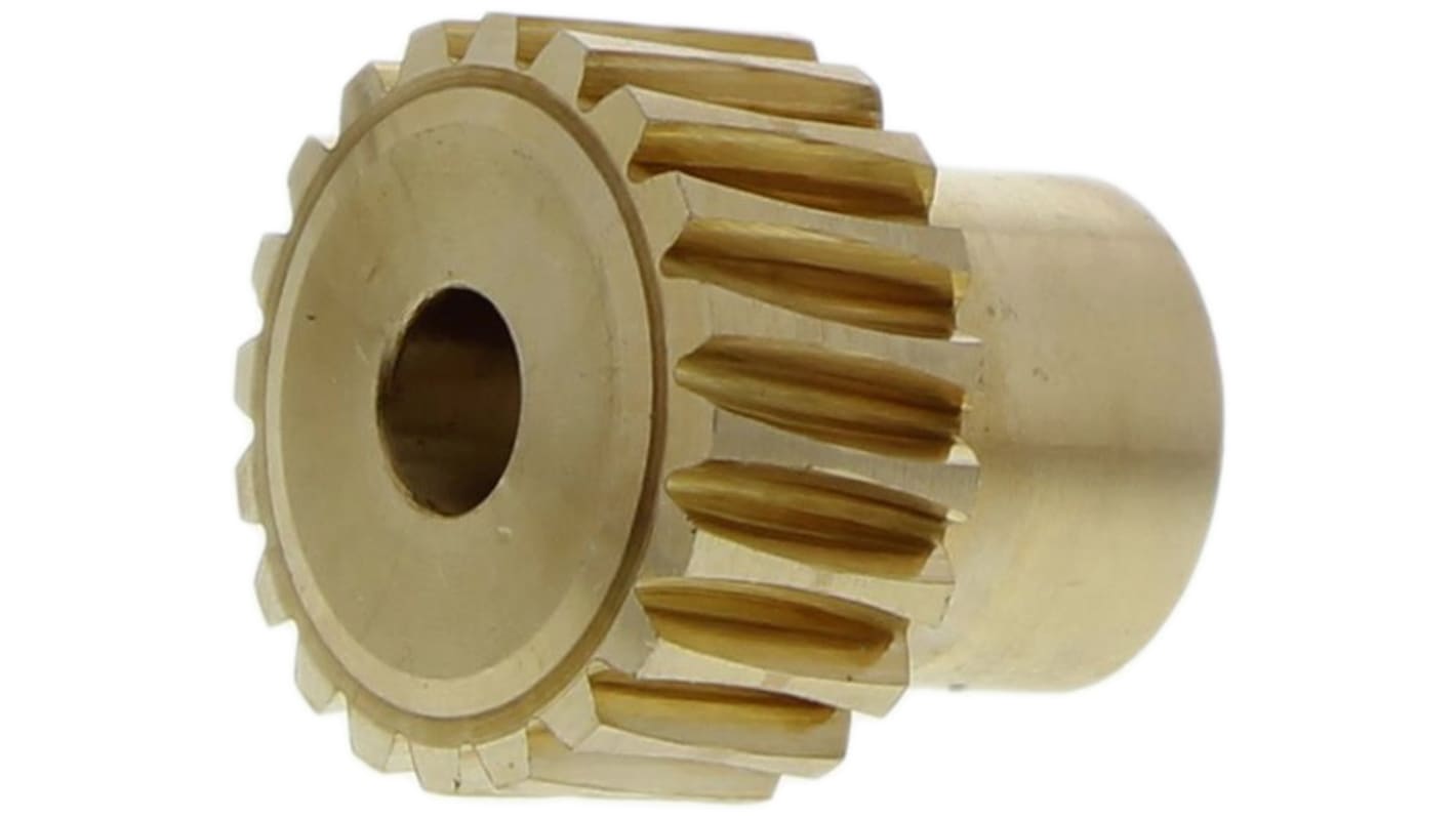RS PRO Bronze 0.8 Module Worm Wheel Gear 20 Tooth12mm Hub Dia., 16.11mm Pitch Dia. 18mm Face