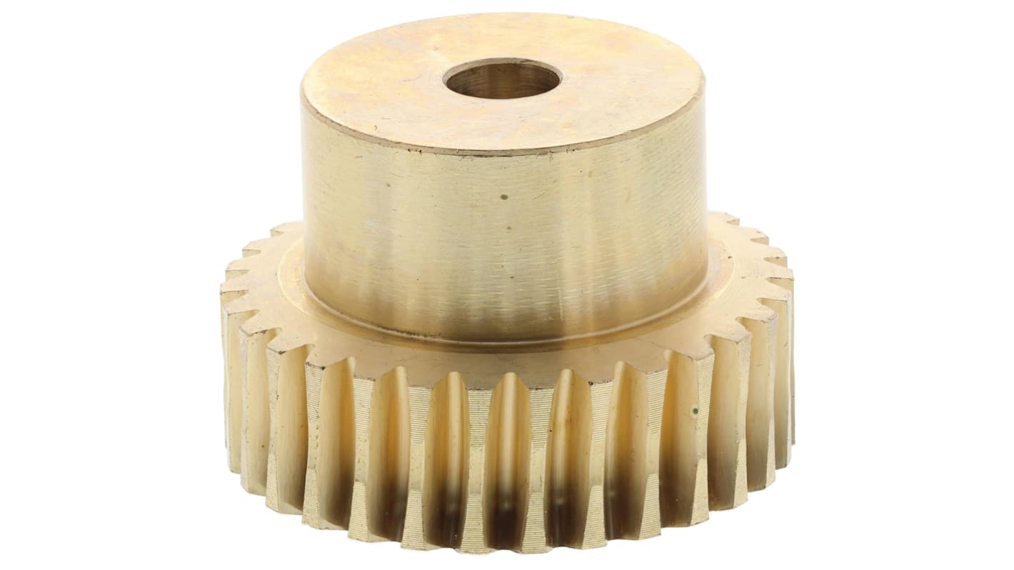 RS PRO Bronze 0.8 Module Worm Wheel Gear 30 Tooth18mm Hub Dia., 24.04mm Pitch Dia. 18mm Face