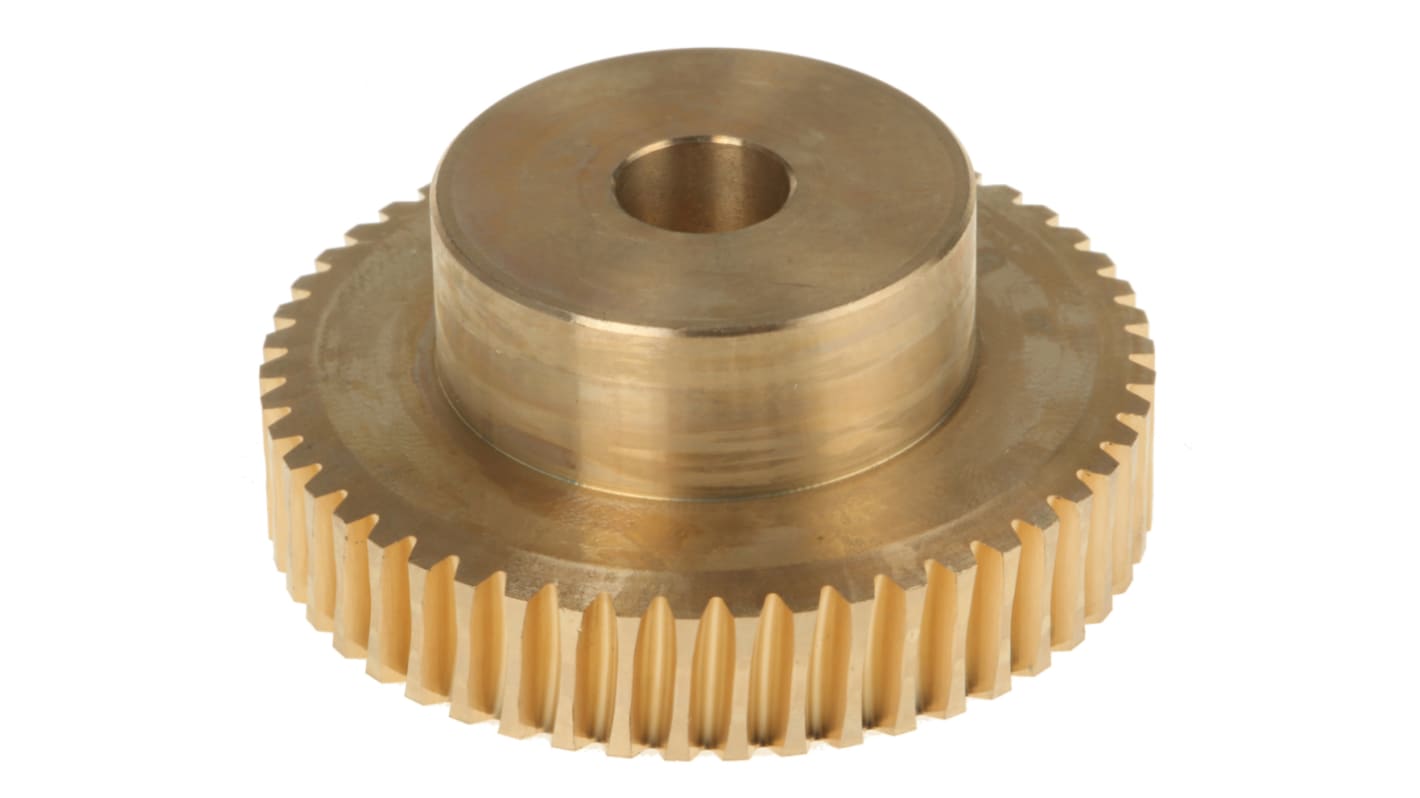 RS PRO Bronze 0.8 Module Worm Wheel Gear 50 Tooth25mm Hub Dia., 40.06mm Pitch Dia. 18mm Face