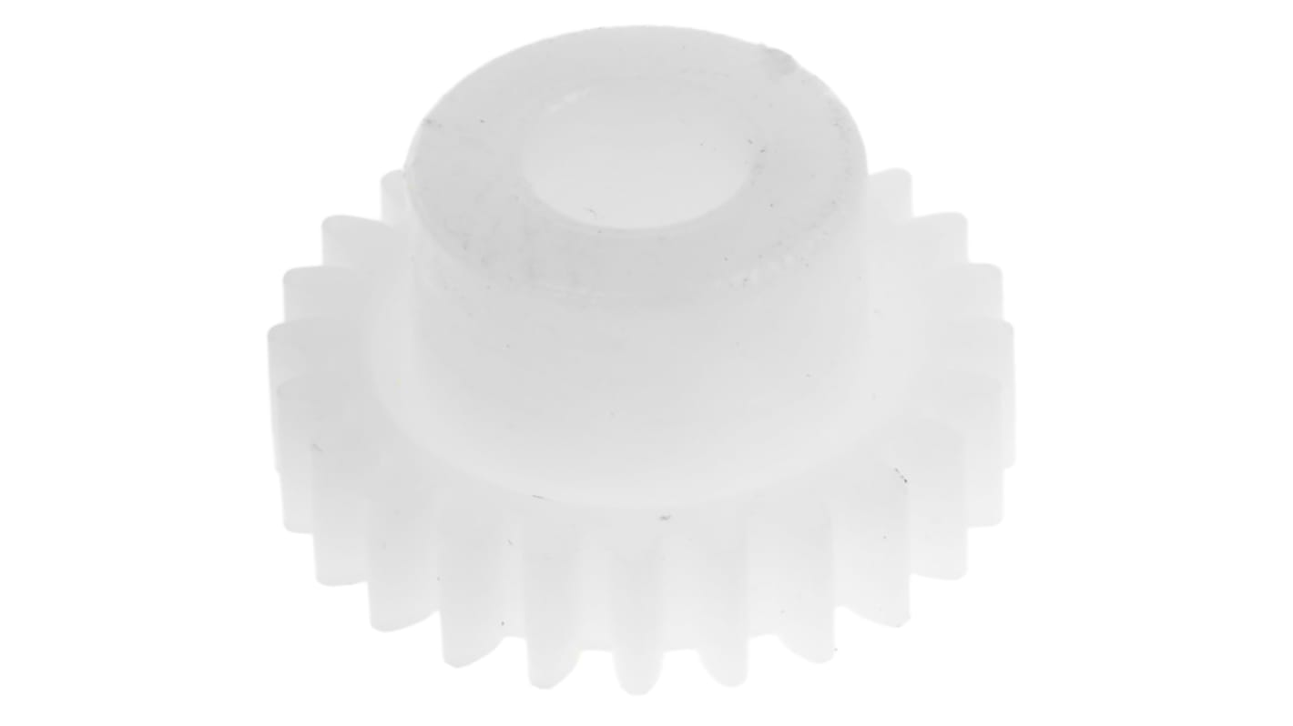 RS PRO POM 24 Teeth Spur Gear, 0.5 Module, 4mm Bore Diam, 12mm Pitch Diam, 8mm Hub Diam