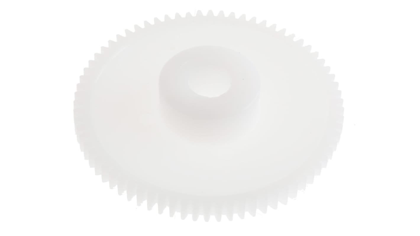 RS PRO POM 72 Teeth Spur Gear, 0.5 Module, 6mm Bore Diam, 36mm Pitch Diam, 14mm Hub Diam