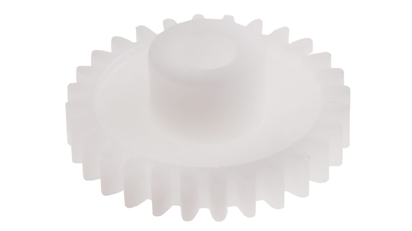 RS PRO POM 36 Teeth Spur Gear, 0.8 Module, 6mm Bore Diam, 28.8mm Pitch Diam, 12mm Hub Diam
