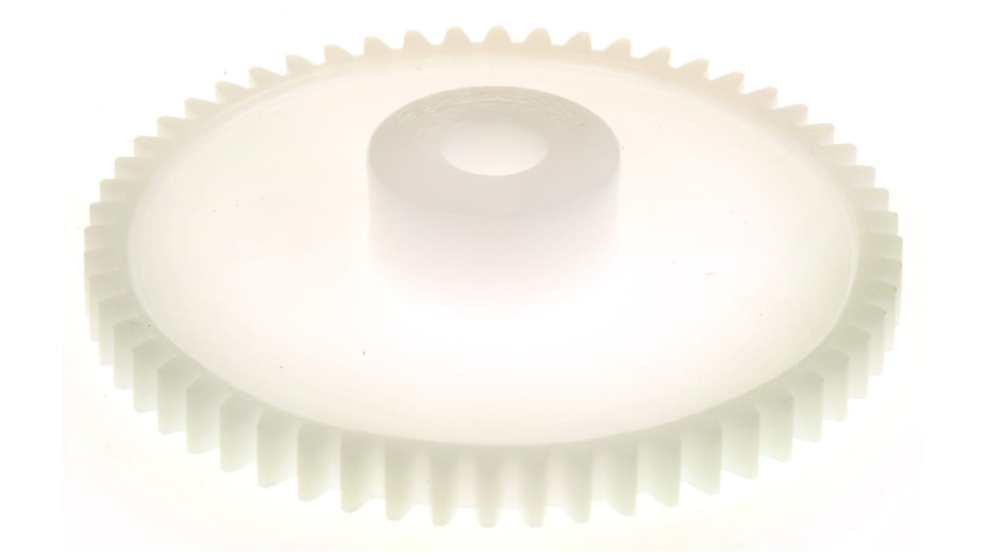 Ingranaggio cilindrico RS PRO, modulo 0.8, 56 denti, passo Ø 44.8mm, semigiunto Ø 14.5mm, foro Ø 6mm, in POM