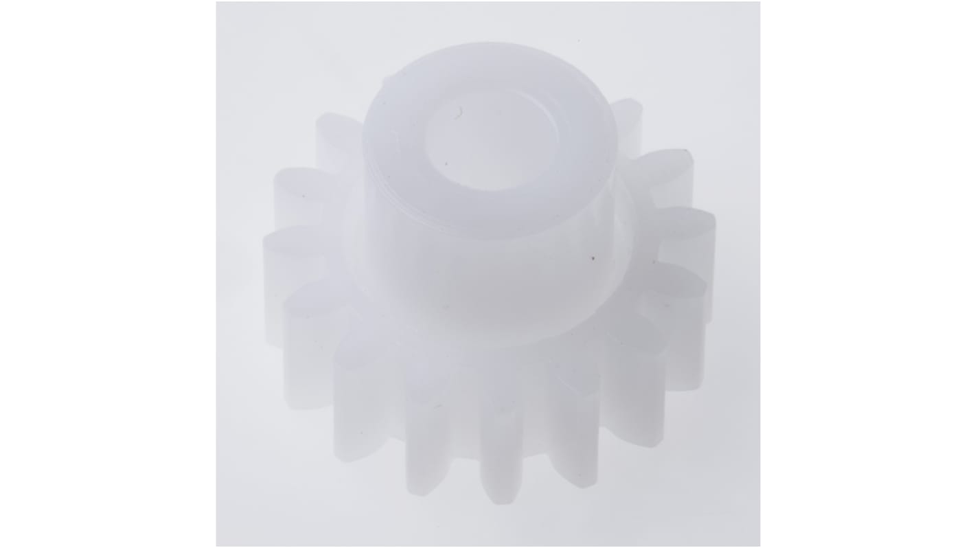 RS PRO POM 16 Teeth Spur Gear, 1 Module, 5mm Bore Diam, 16mm Pitch Diam, 10mm Hub Diam