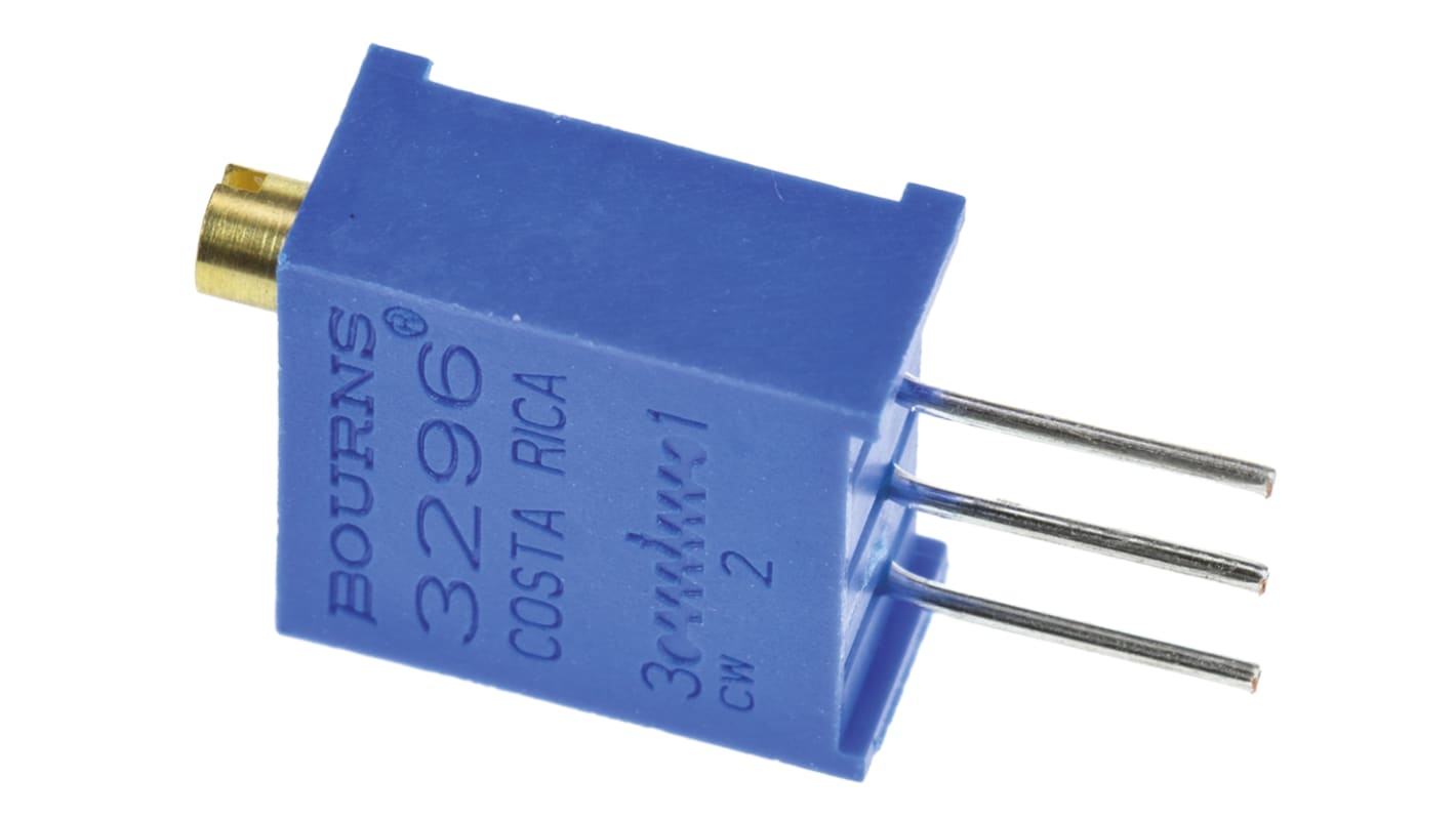 1kΩ, Through Hole Trimmer Potentiometer 0.5W Top Adjust Bourns, 3296