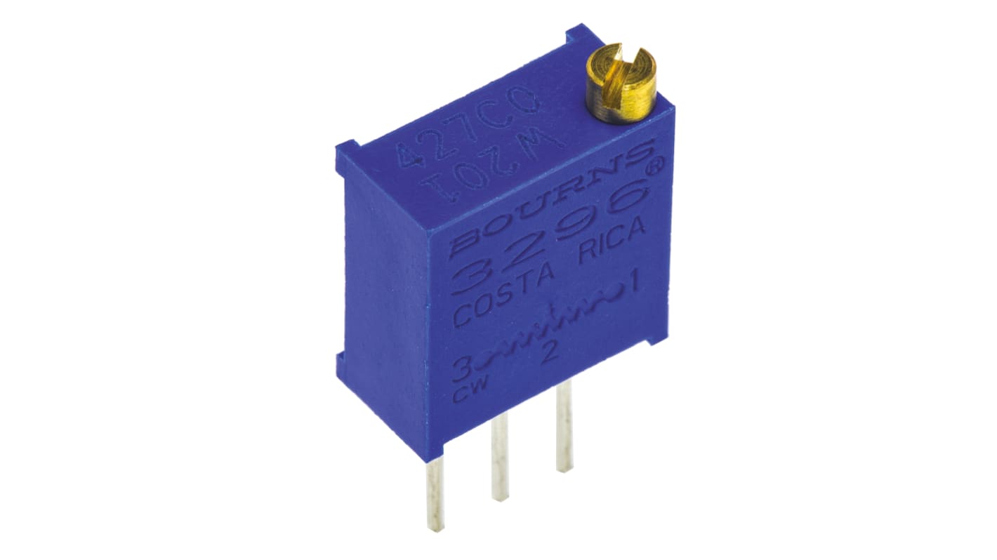 Bourns Trimpotentiometer 200Ω ±10% ±100ppm/°C 0.5W 25-omgangs, Hulmontering, Ben, 3296 Serien
