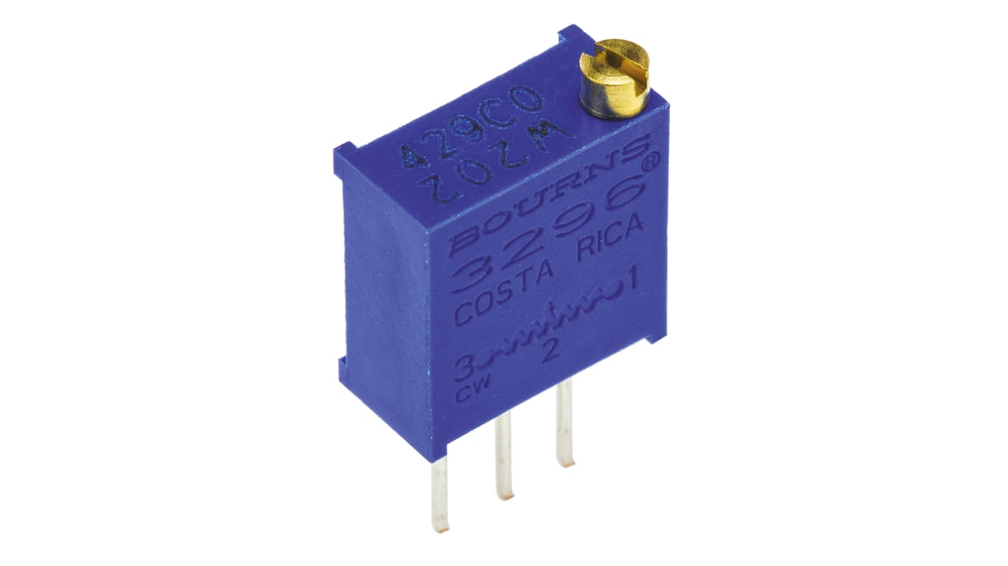 Potenziometro trimmer Bourns, 2kΩ, 25 giri, Regolazione dall'alto, Su foro