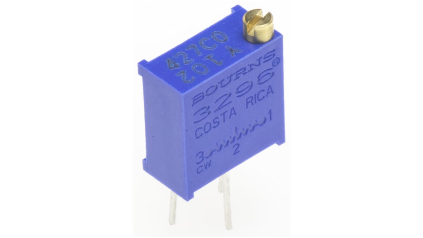 Bourns 3296 25-Gang THT Trimmer-Potentiometer, Einstellung von oben, 1kΩ, ±10%, 0.5W, Pin, L. 9.53mm