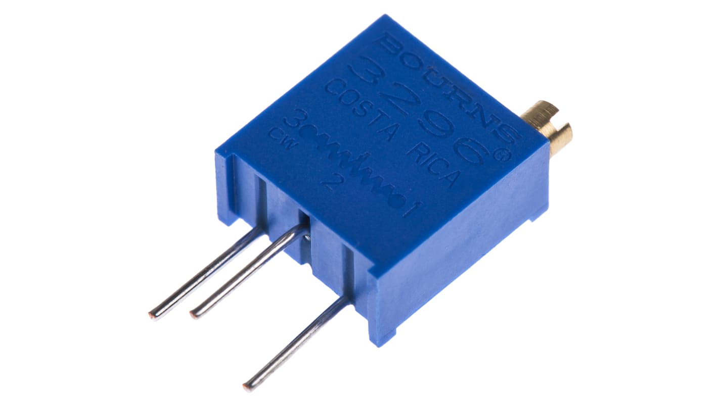 Bourns 半固定抵抗器（トリマポテンショメータ）, 500Ω, ±10%, 0.5W, 25回転, スルーホール