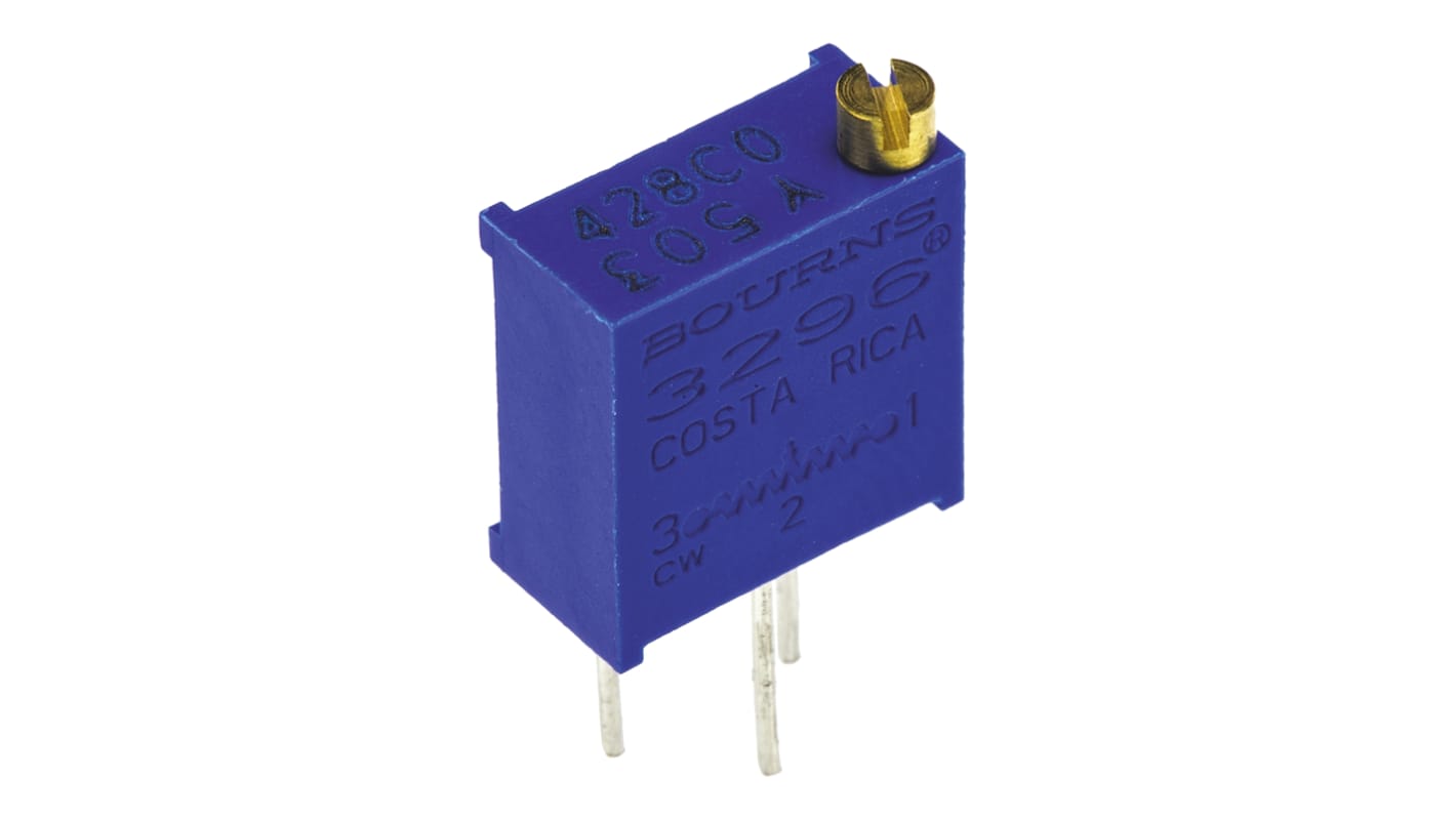 Bourns 半固定抵抗器（トリマポテンショメータ）, 50kΩ, ±10%, 0.5W, 25回転, スルーホール