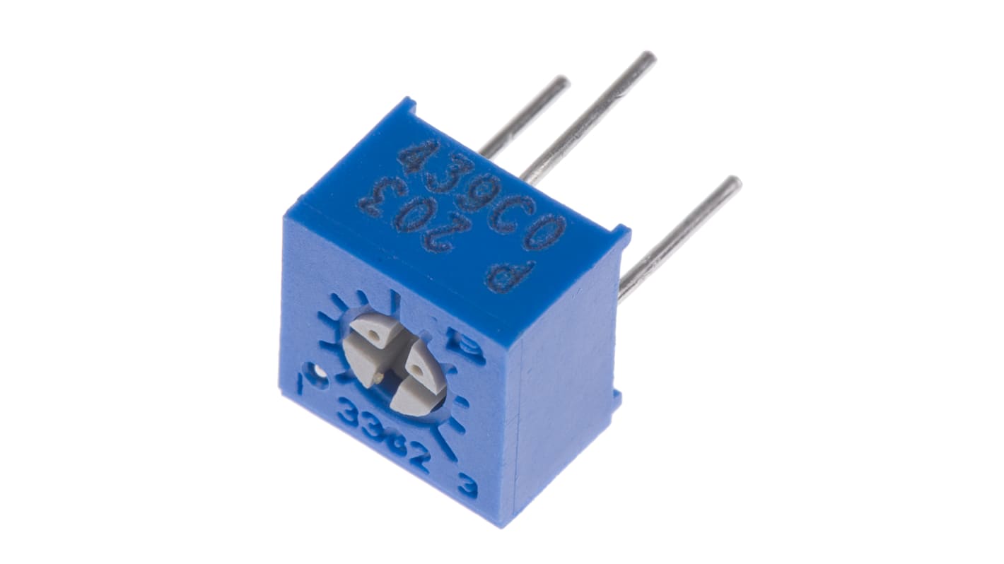 20kΩ, Through Hole Trimmer Potentiometer 0.5W Top Adjust Bourns, 3362