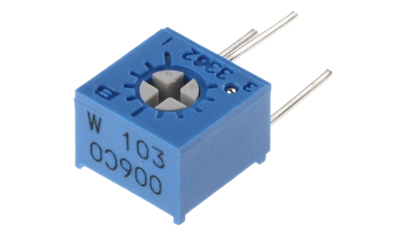 10kΩ, Through Hole Trimmer Potentiometer 0.5W Side Adjust Bourns, 3362