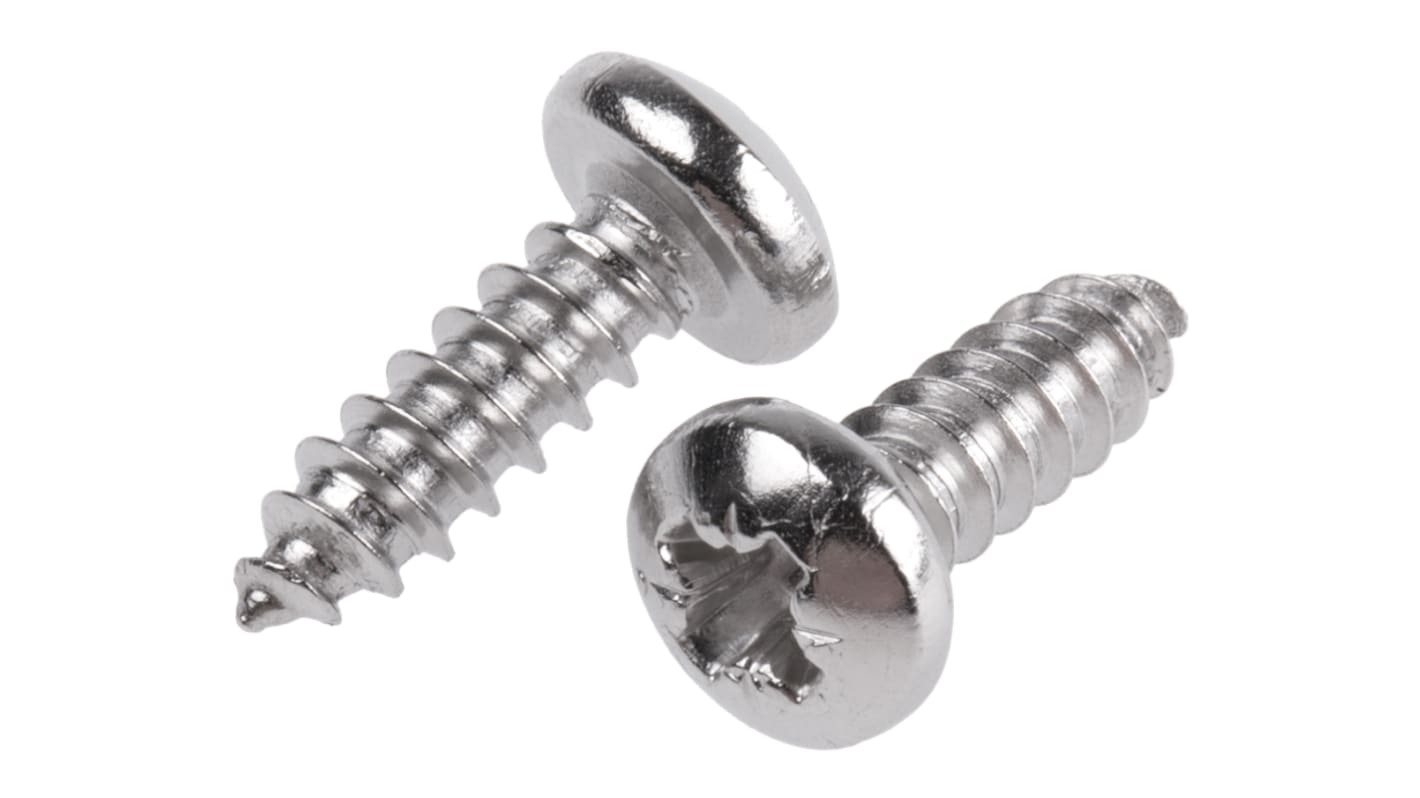 Vite autofilettante a  a testa conica in Acciaio inox RS PRO, filettatura 8, L 13mm, guida a Pozi