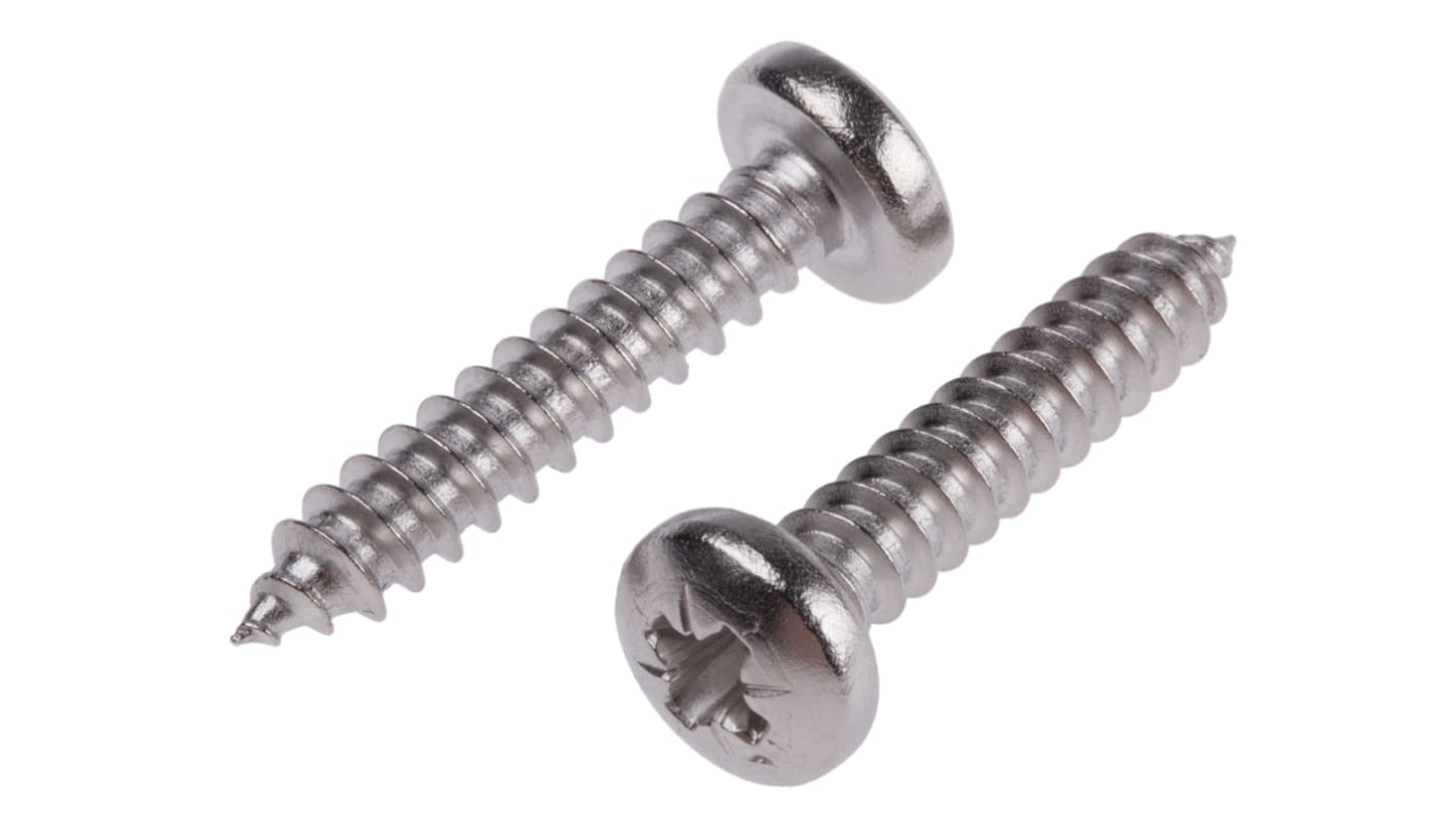 Vite autofilettante a  a testa conica in Acciaio inox RS PRO, filettatura 10, L 25mm, guida a Pozi