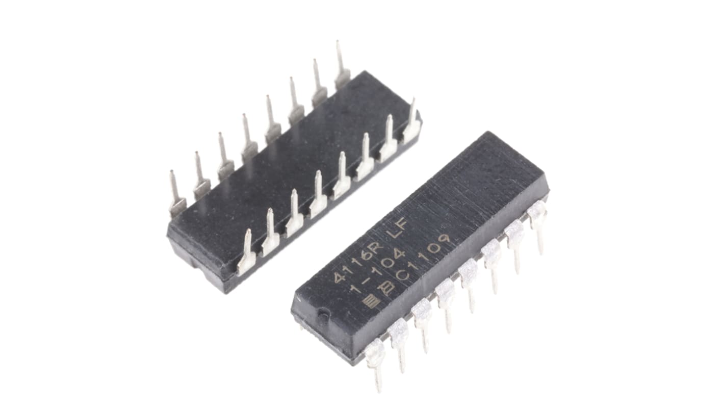 Bourns DIP直插排阻, 100kΩ, 8个电阻, 2.25W, 16个端子, ±2%容差, 模制外壳, 4100R系列