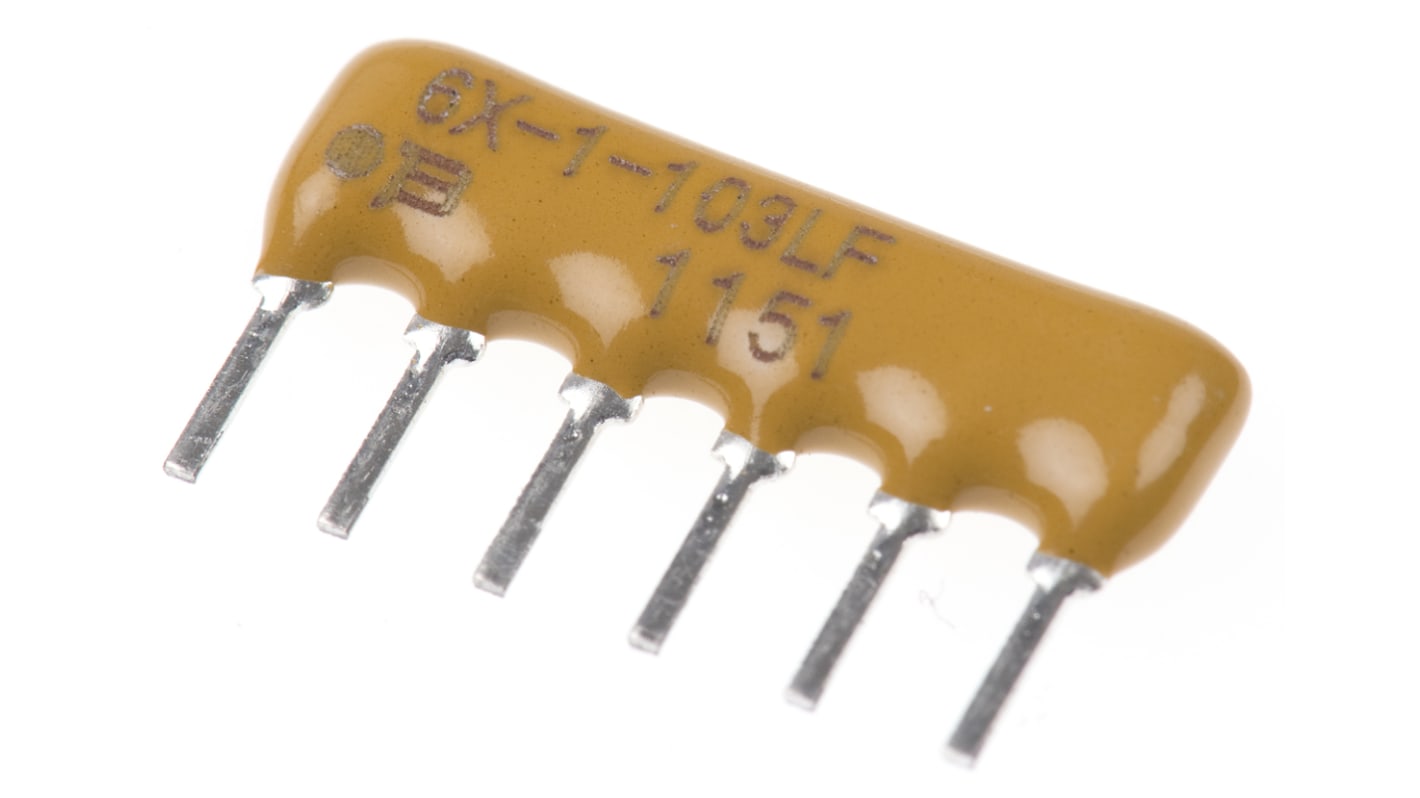 Bourns, 4600X 10kΩ ±2% Bussed Resistor Array, 5 Resistors, 0.75W total, SIP, Through Hole