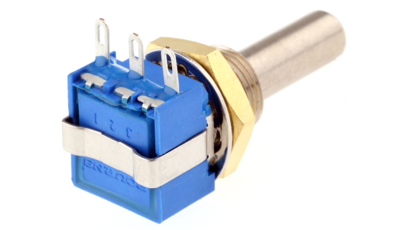 Bourns 53RAA-R25-A10L 1 modul Cermet, Dreje Potentiometer, 6 mm aksel, Panelmontering, 1kΩ, ±10%, 1W Lineær