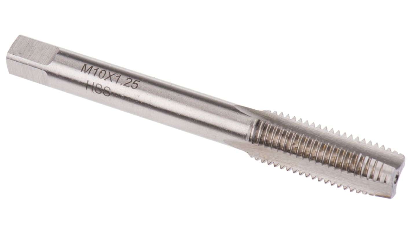 RS PRO Threading Tap, M10 Thread, 1.25mm Pitch, Metric Fine Standard