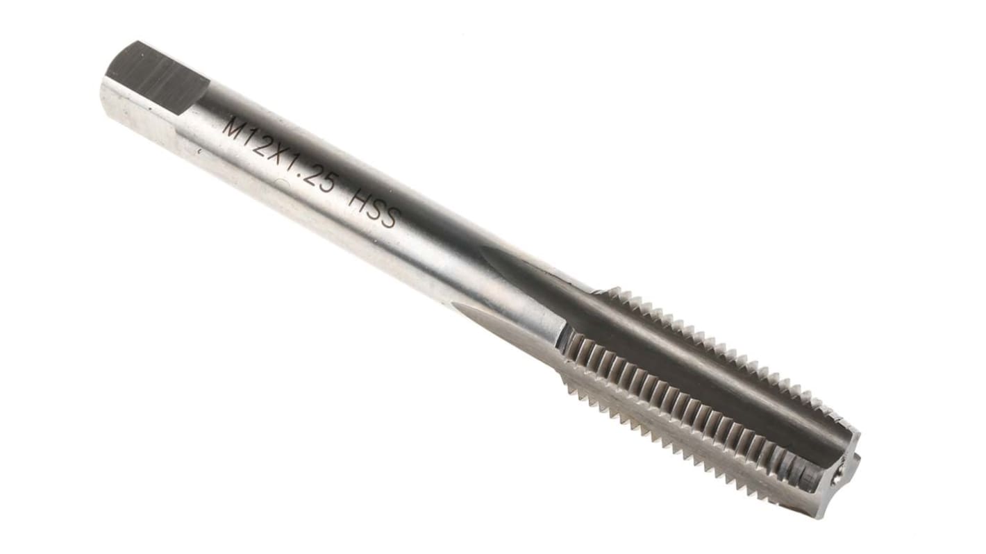 RS PRO Threading Tap, M12 Thread, 1.25mm Pitch, Metric Fine Standard