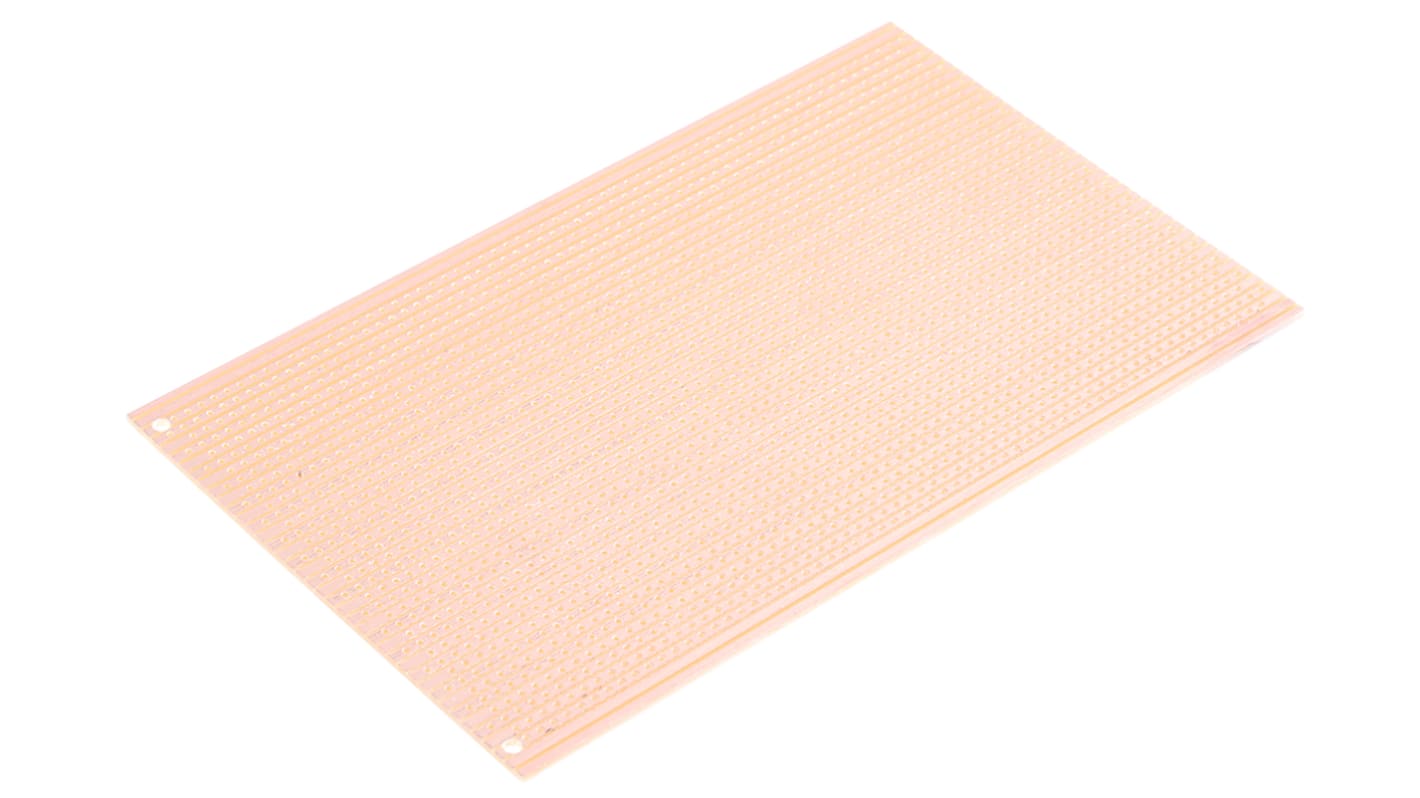 PCB w formacie Eurocard, strony: 1, FR2, grubość miedzi: 35μm, otwór: 1.02mm, skok: 2.54 x 2.54mm, 160 x 100 x 1.6mm