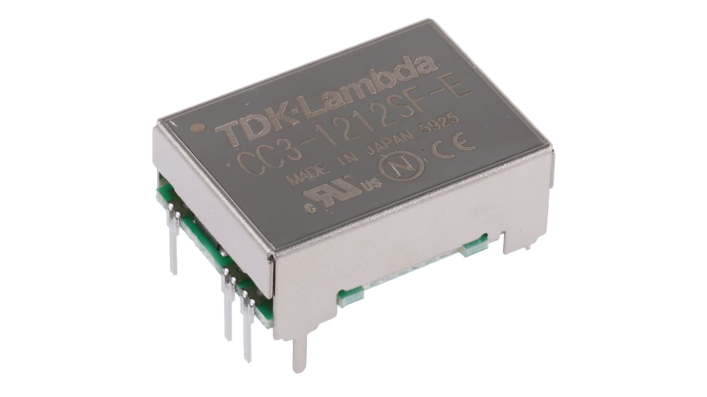 TDK-Lambda DC-DC Converter, 12V dc/ 250mA Output, 9 → 18 V dc Input, 3W, Through Hole, +85°C Max Temp -40°C Min