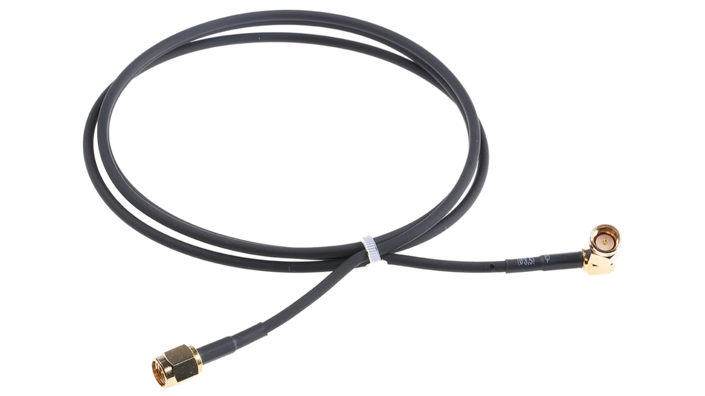 Cavo coassiale RS PRO RG174, SMA / SMA, L. 1m, 50 Ω, col. Nero
