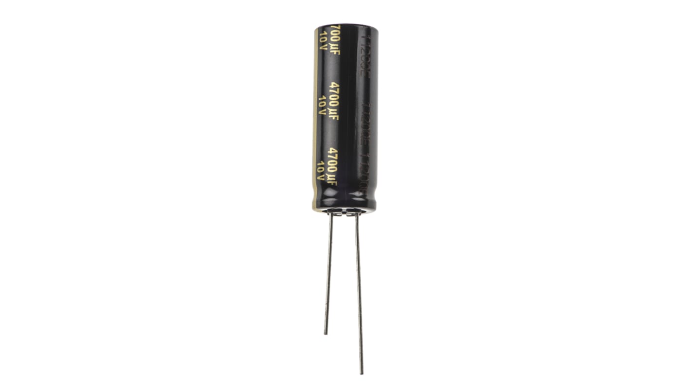 Condensatore Panasonic, serie FM-A, 4700μF, 10V cc, ±20%, +105°C, Radiale, Foro passante