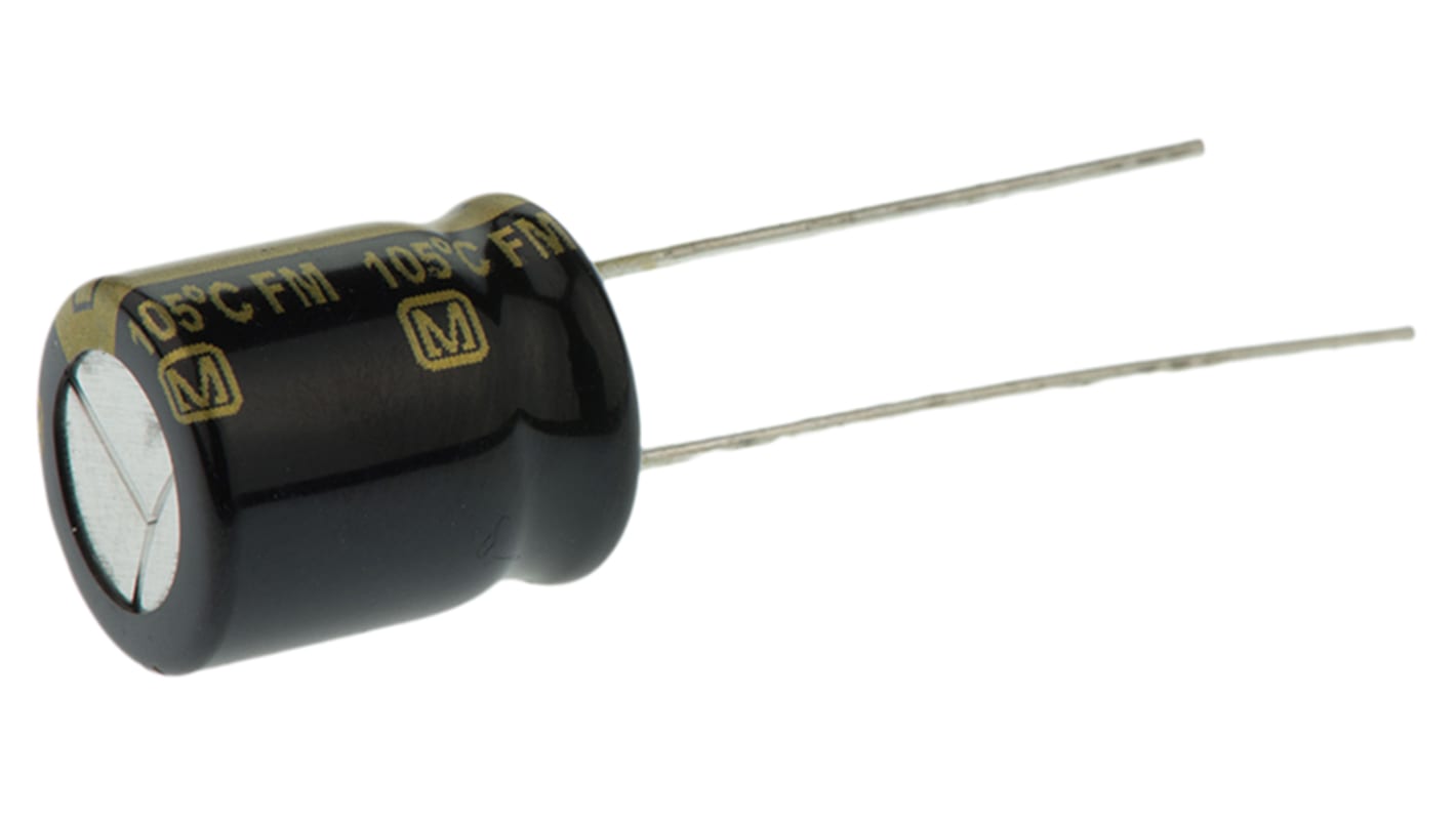 Panasonic 680μF Aluminium Electrolytic Capacitor 10V dc, Radial, Through Hole - EEUFM1A681