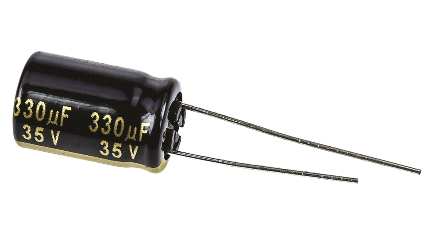 Condensatore Panasonic, serie FM-A, 330μF, 35V cc, ±20%, +105°C, Radiale, Foro passante
