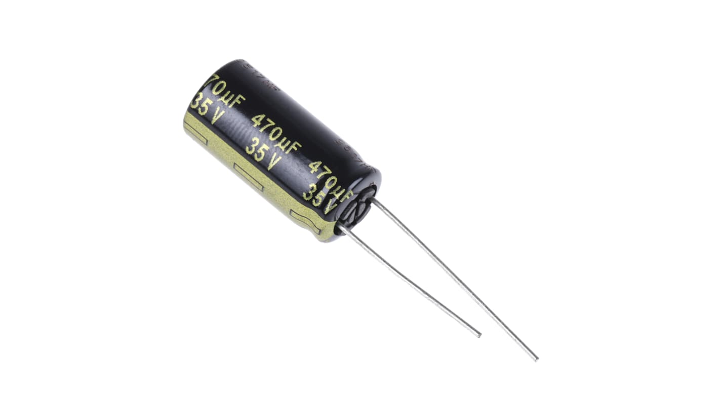 Panasonic 470μF Aluminium Electrolytic Aluminium Electrolytic Capacitor 35V dc, Radial, Through Hole - EEUFM1V471