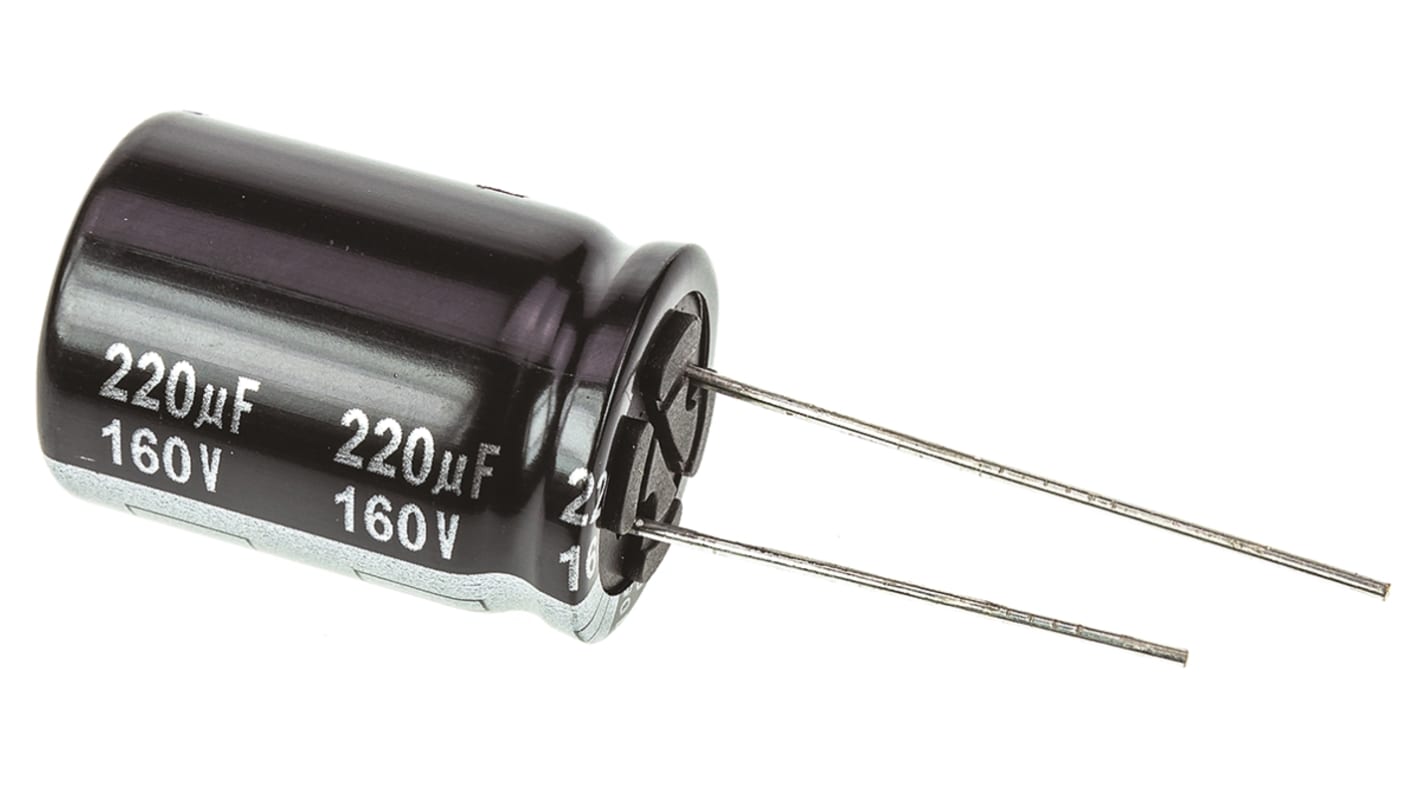 Panasonic 220μF Electrolytic Capacitor 160V dc, Through Hole - EEUED2C221S