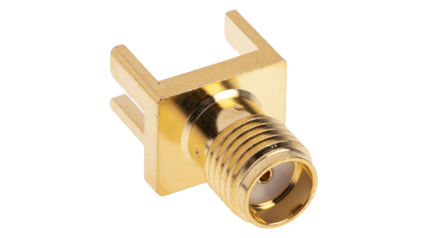 RS PRO, Jack Edge Mount SMA Connector, 50Ω, Solder Termination, Straight Body