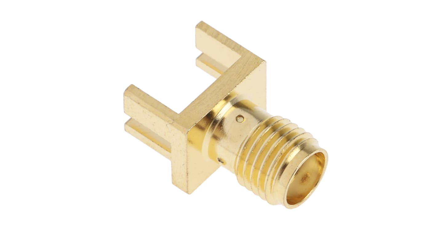 RS PRO, Jack Edge Mount SMA Connector, 50Ω, Solder Termination, Straight Body