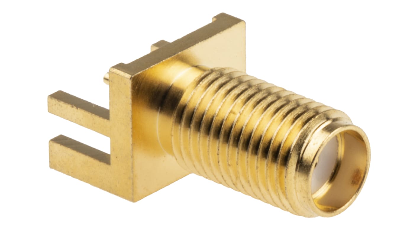 RS PRO, Jack Edge Mount SMA Connector, 50Ω, Solder Termination, Straight Body