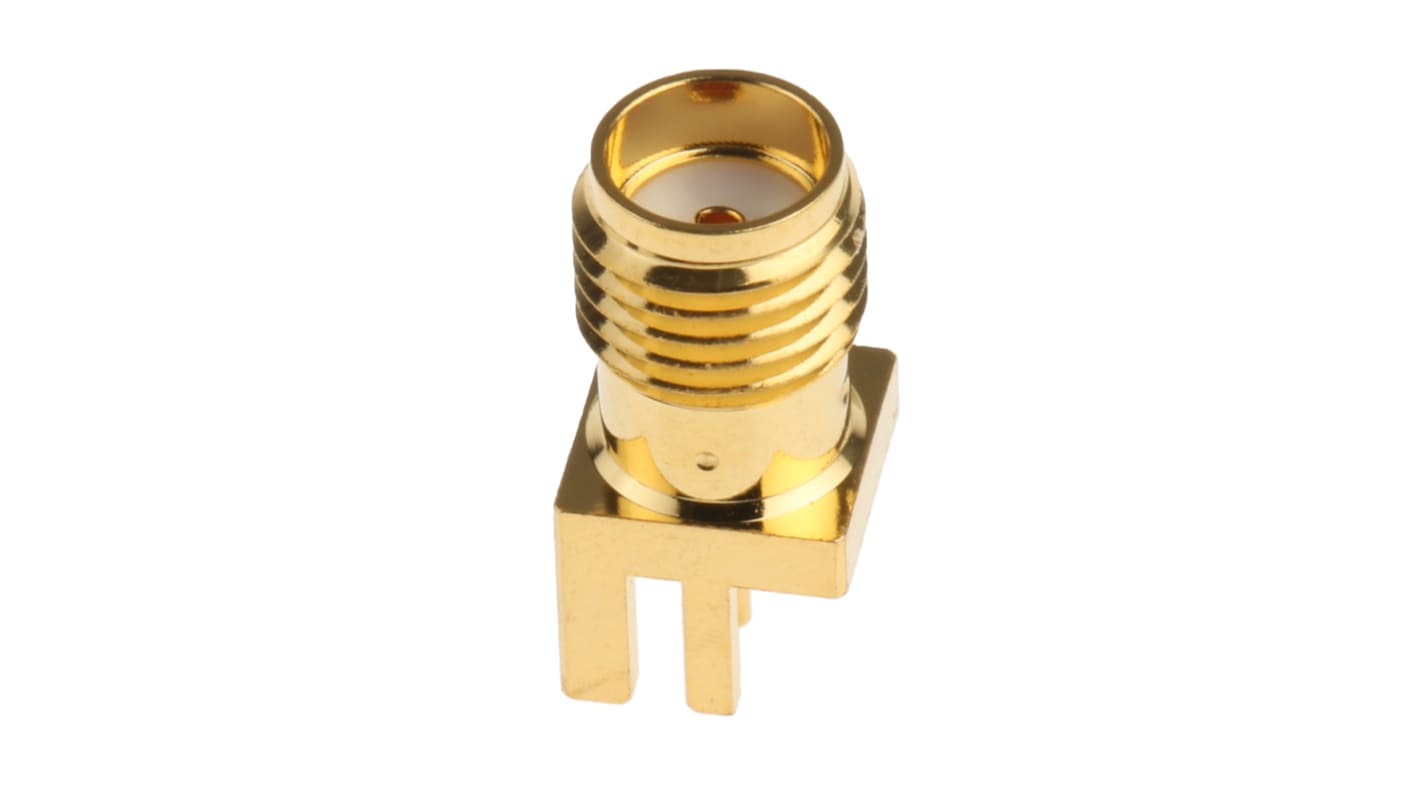 RS PRO, Jack Edge Mount SMA Connector, 50Ω, Solder Termination, Straight Body